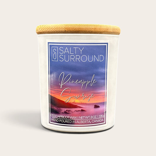 8 oz. Pineapple Sunrise Wooden Wick Candle