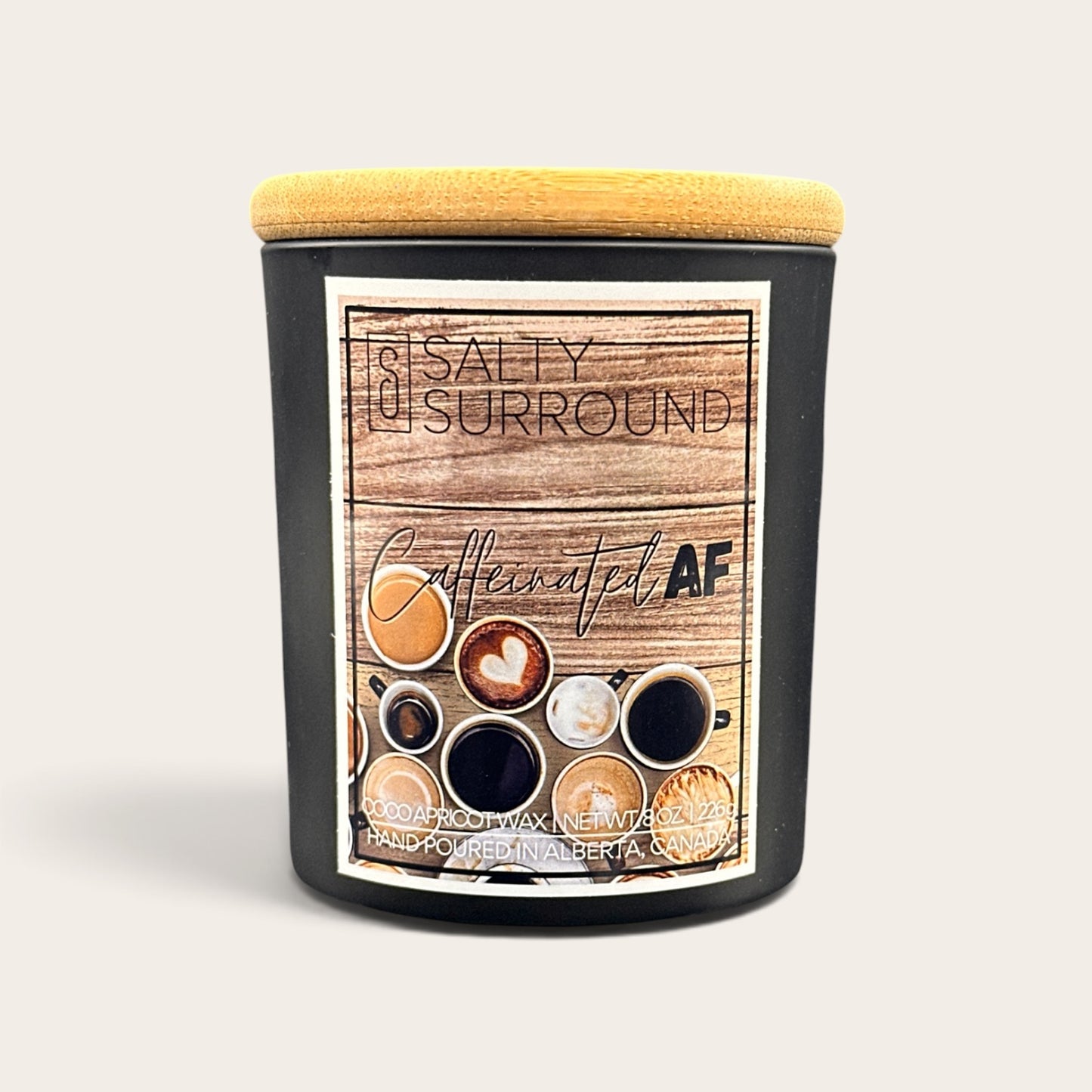 8 oz. Caffeinated AF Wooden Wick Candle