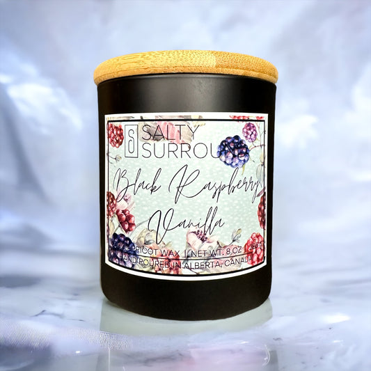 8 oz. Black Raspberry Vanilla Wooden Wick Candle