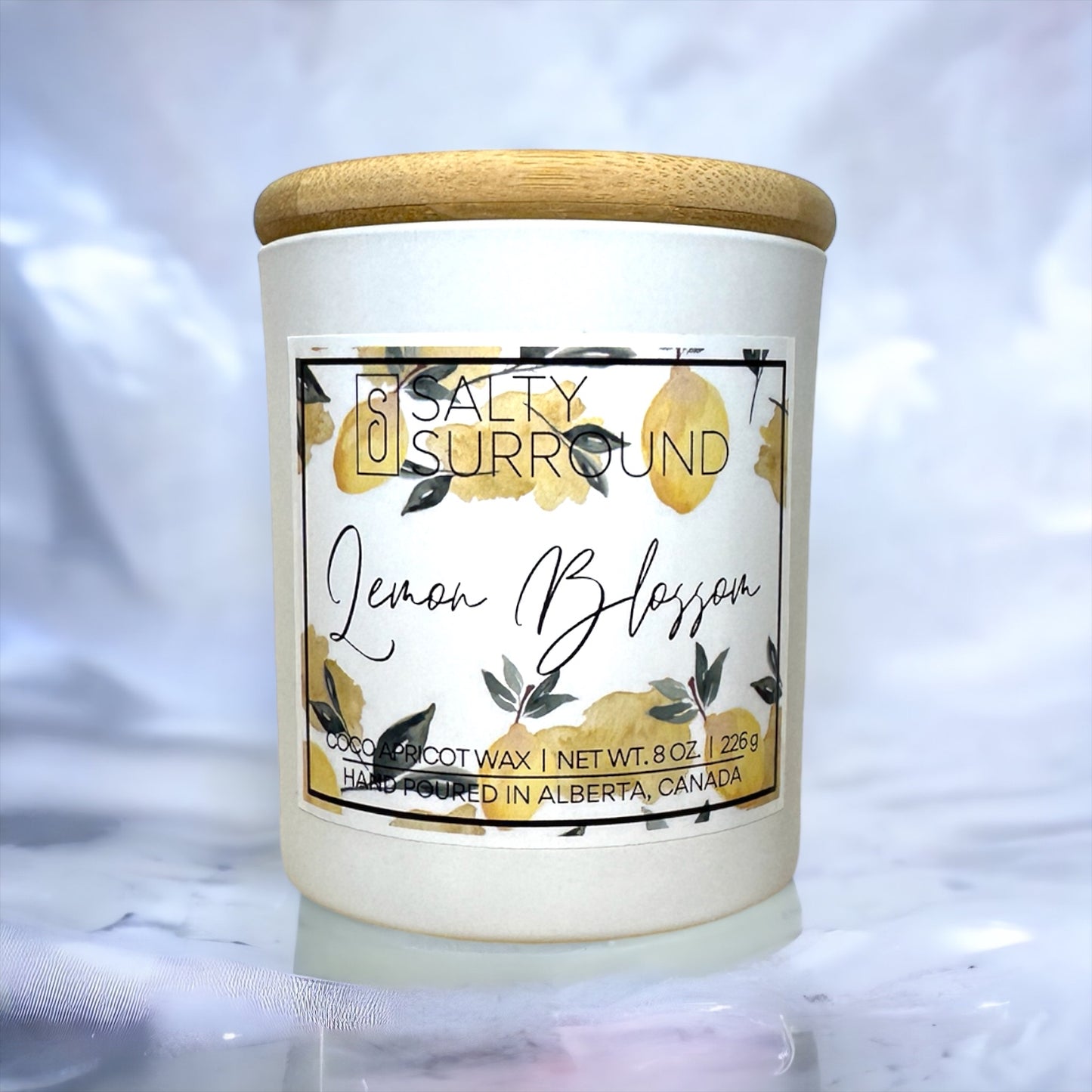 8 oz. Lemon Blossom Wooden Wick Candle