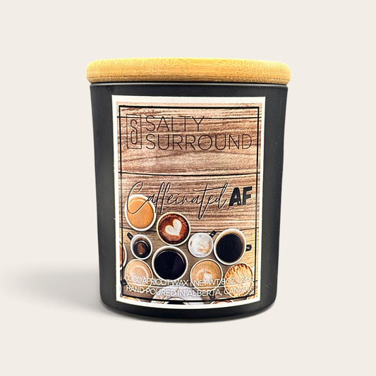 8 oz. Caffeinated AF Wooden Wick Candle