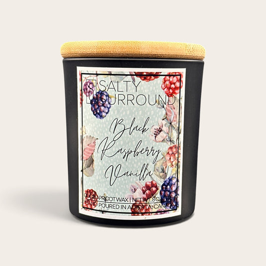 8 oz. Black Raspberry Vanilla Wooden Wick Candle