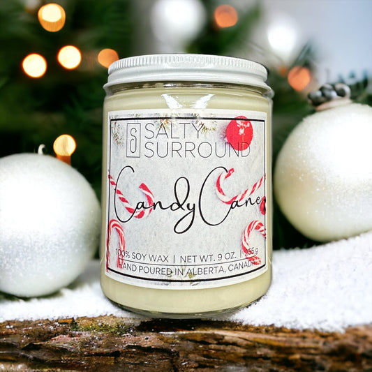 9 oz. Candy Cane Soy Candle (Winter Collection)