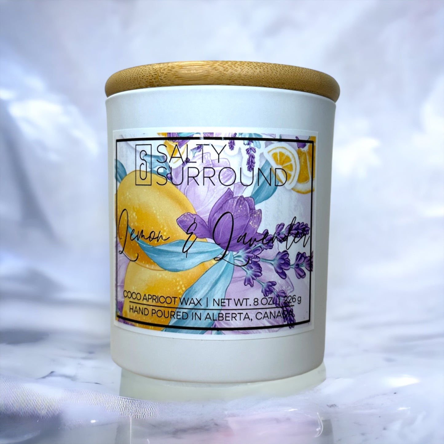 8 oz. Lemon & Lavender Wooden Wick Candle