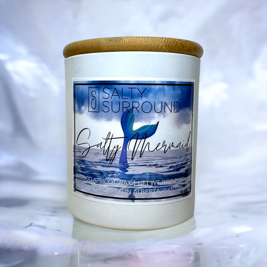 8 oz. Salty Mermaid Wooden Wick Candle