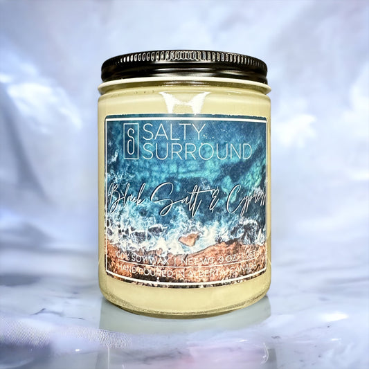 9 oz. Black Salt & Cypress Soy Candle