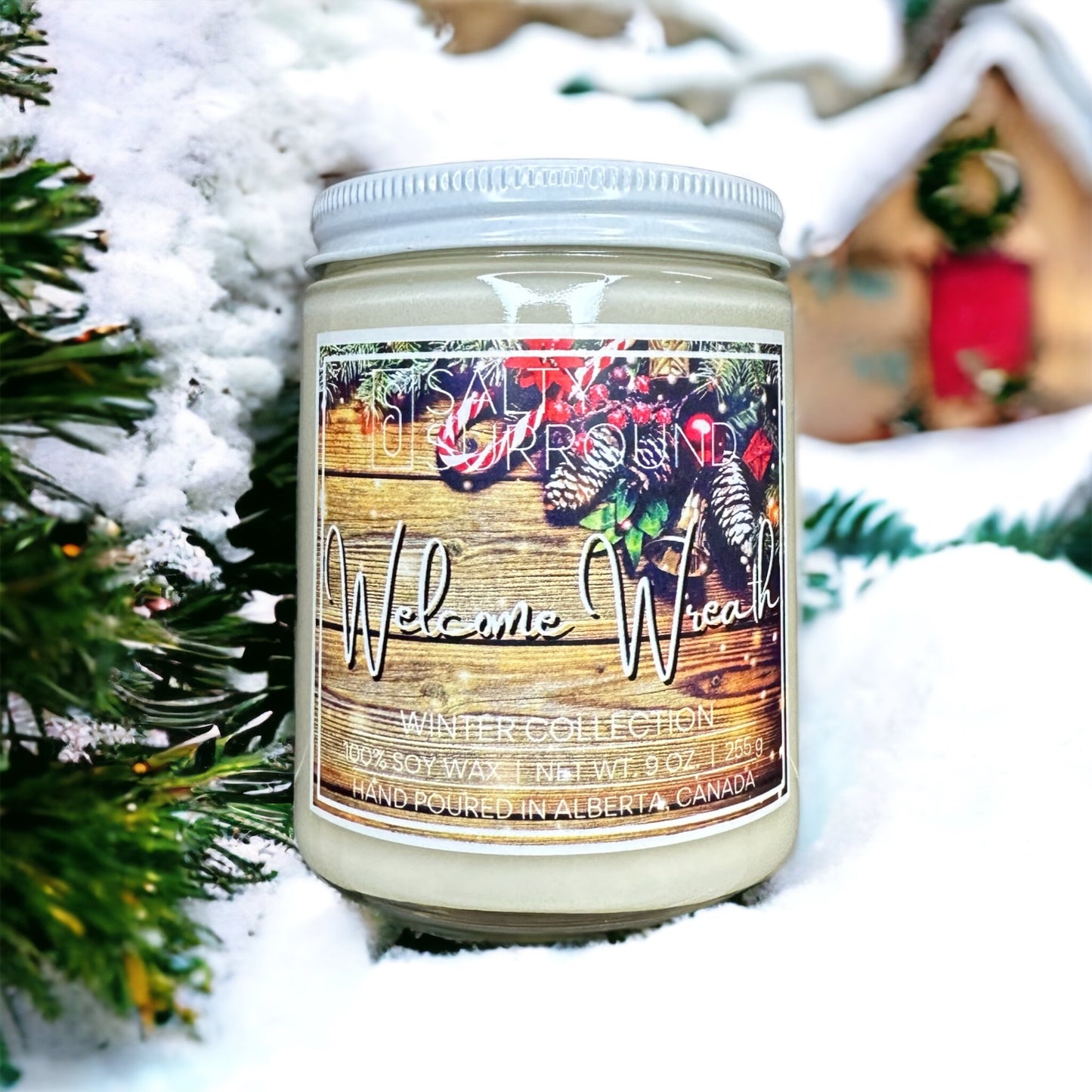 9 oz. Welcome Wreath Soy Candle (Winter Collection)